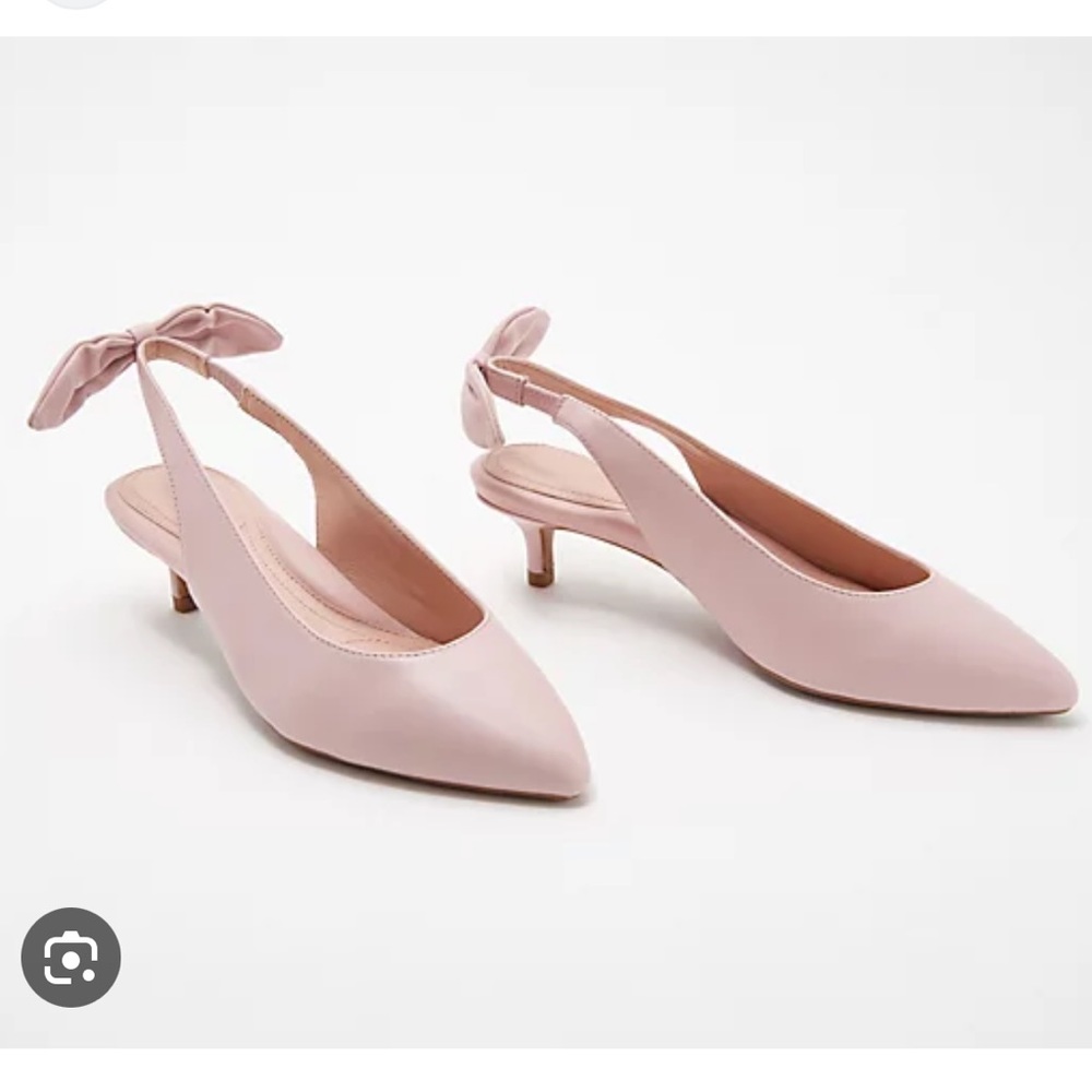 Taryn Rose Pink Leather Kitten Heels